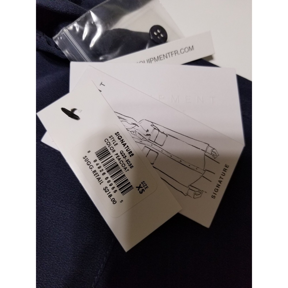 NWT Equipment Signature Silk Shirt Blouse Peacoat Navy Size XS $218 - Picture 15 of 16